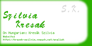 szilvia kresak business card